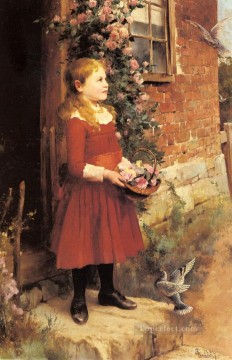Alfred Glendening Painting - The Youngest Daughter Of J S Gabriel Alfred Glendening